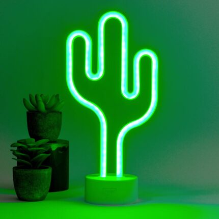 neon-effect led cactus